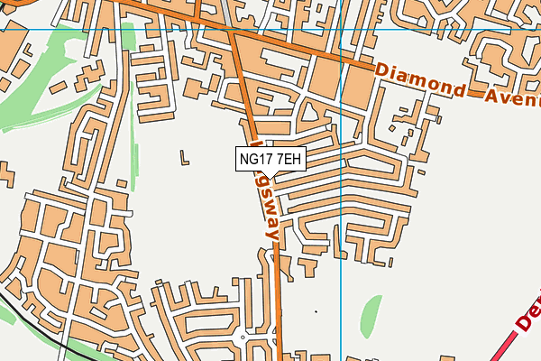 NG17 7EH map - OS VectorMap District (Ordnance Survey)
