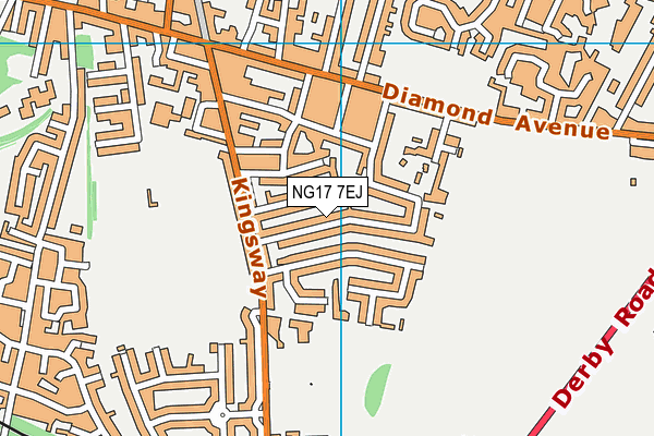 NG17 7EJ map - OS VectorMap District (Ordnance Survey)