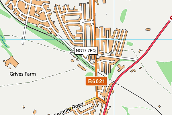 NG17 7EQ map - OS VectorMap District (Ordnance Survey)