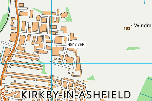 NG17 7ER map - OS VectorMap District (Ordnance Survey)