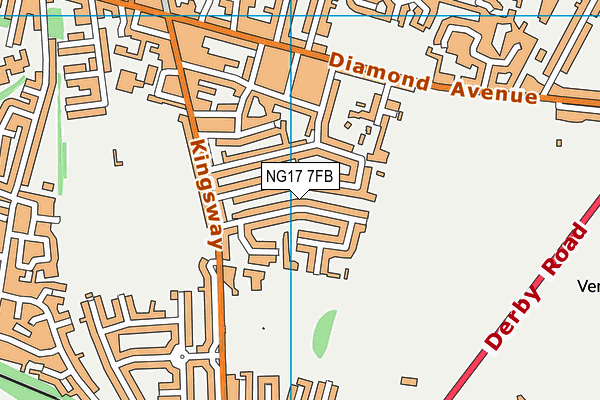 NG17 7FB map - OS VectorMap District (Ordnance Survey)