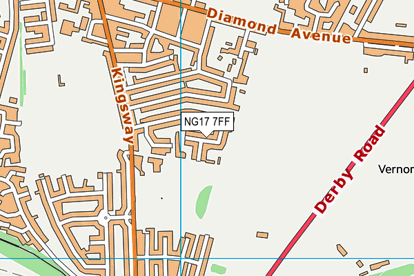 NG17 7FF map - OS VectorMap District (Ordnance Survey)