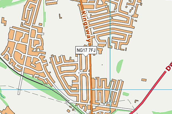 NG17 7FJ map - OS VectorMap District (Ordnance Survey)