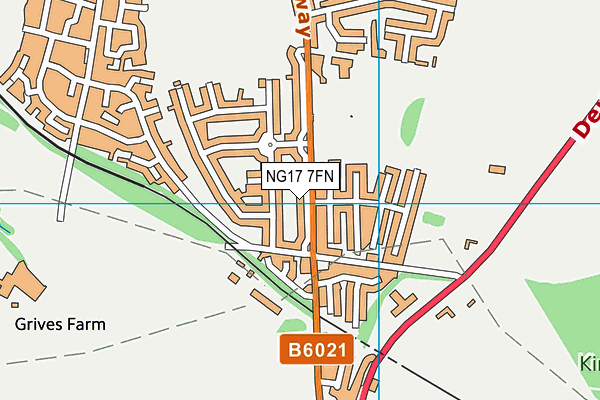 NG17 7FN map - OS VectorMap District (Ordnance Survey)