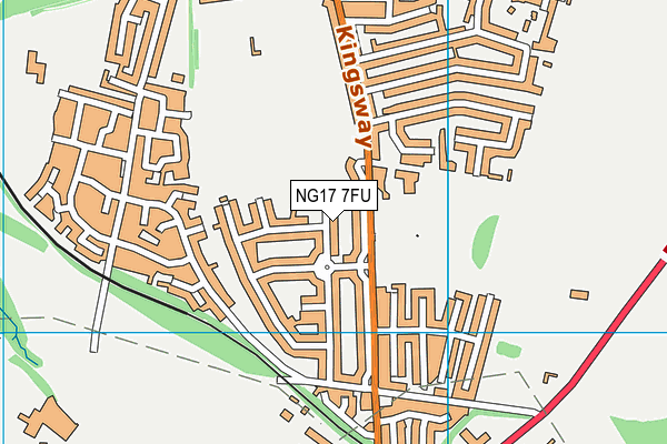 NG17 7FU map - OS VectorMap District (Ordnance Survey)