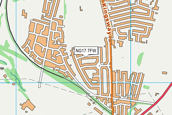 NG17 7FW map - OS VectorMap District (Ordnance Survey)