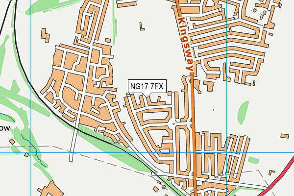 NG17 7FX map - OS VectorMap District (Ordnance Survey)