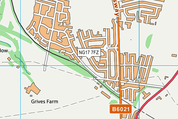 NG17 7FZ map - OS VectorMap District (Ordnance Survey)