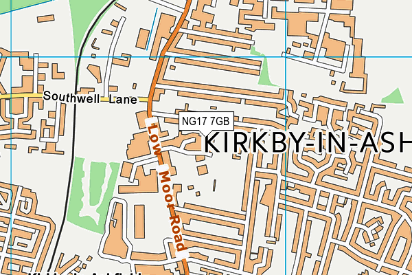 NG17 7GB map - OS VectorMap District (Ordnance Survey)