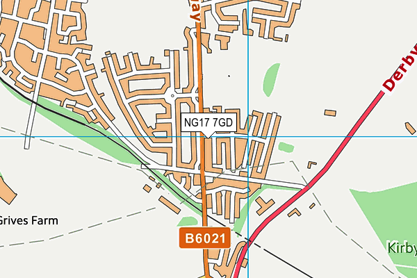 NG17 7GD map - OS VectorMap District (Ordnance Survey)