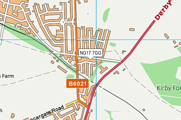 NG17 7GG map - OS VectorMap District (Ordnance Survey)