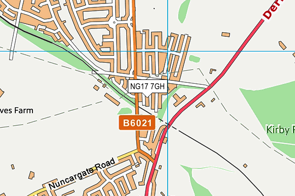 NG17 7GH map - OS VectorMap District (Ordnance Survey)