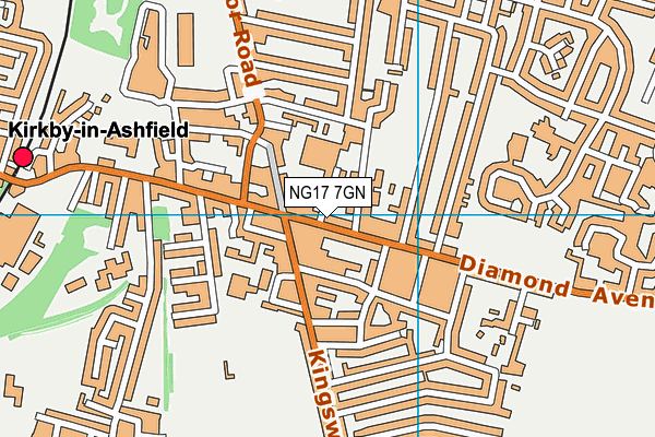 NG17 7GN map - OS VectorMap District (Ordnance Survey)