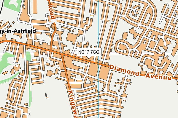 NG17 7GQ map - OS VectorMap District (Ordnance Survey)