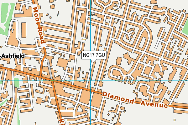 NG17 7GU map - OS VectorMap District (Ordnance Survey)