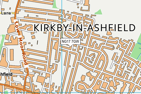 NG17 7GW map - OS VectorMap District (Ordnance Survey)