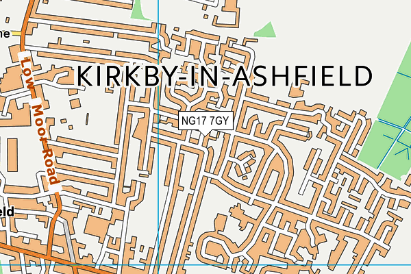 NG17 7GY map - OS VectorMap District (Ordnance Survey)