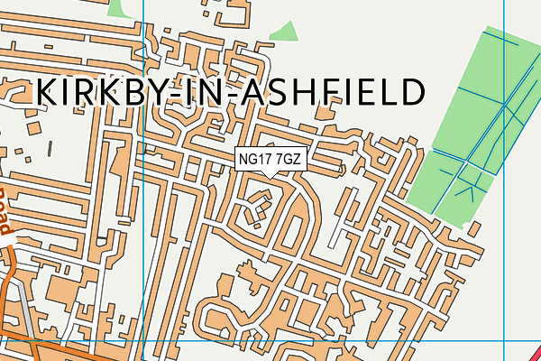 NG17 7GZ map - OS VectorMap District (Ordnance Survey)