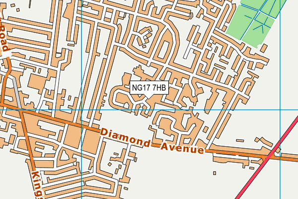 NG17 7HB map - OS VectorMap District (Ordnance Survey)