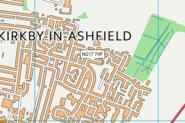 NG17 7HF map - OS VectorMap District (Ordnance Survey)