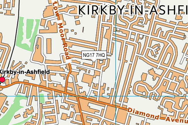 NG17 7HQ map - OS VectorMap District (Ordnance Survey)