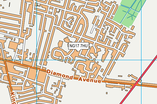 NG17 7HU map - OS VectorMap District (Ordnance Survey)