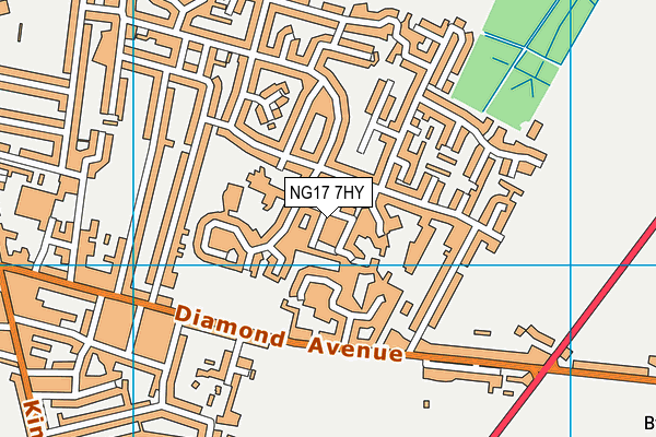 NG17 7HY map - OS VectorMap District (Ordnance Survey)