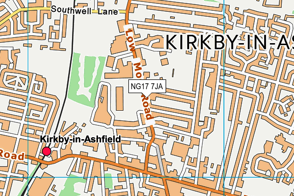 NG17 7JA map - OS VectorMap District (Ordnance Survey)