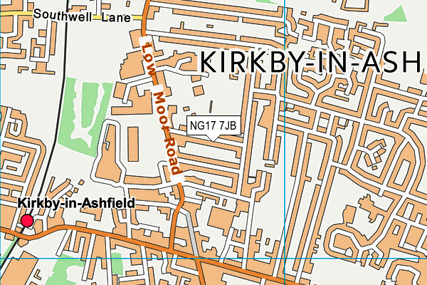 NG17 7JB map - OS VectorMap District (Ordnance Survey)