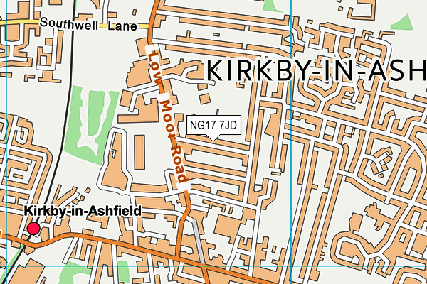 NG17 7JD map - OS VectorMap District (Ordnance Survey)