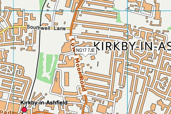 NG17 7JE map - OS VectorMap District (Ordnance Survey)