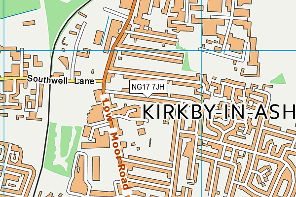 NG17 7JH map - OS VectorMap District (Ordnance Survey)