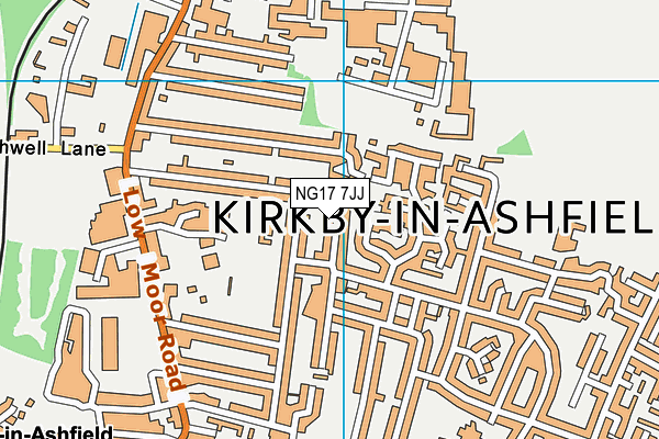 NG17 7JJ map - OS VectorMap District (Ordnance Survey)