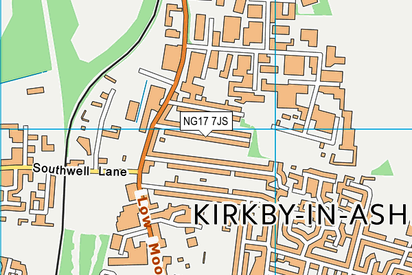 NG17 7JS map - OS VectorMap District (Ordnance Survey)