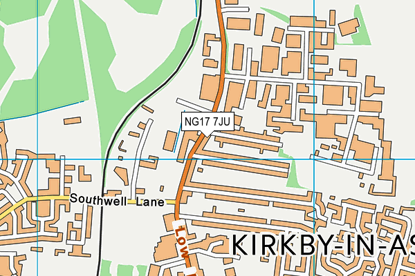 NG17 7JU map - OS VectorMap District (Ordnance Survey)