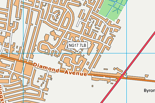 NG17 7LB map - OS VectorMap District (Ordnance Survey)