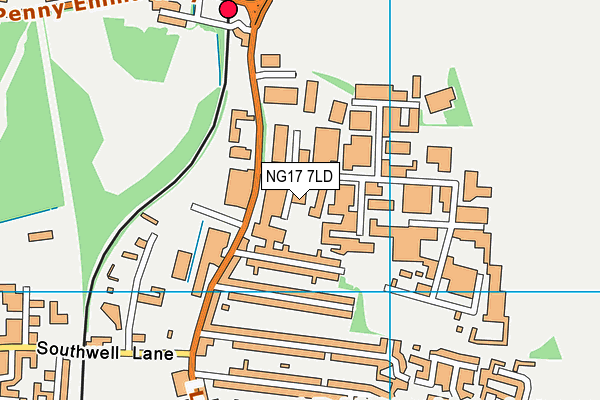 NG17 7LD map - OS VectorMap District (Ordnance Survey)