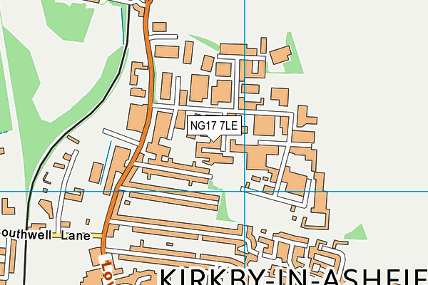 NG17 7LE map - OS VectorMap District (Ordnance Survey)