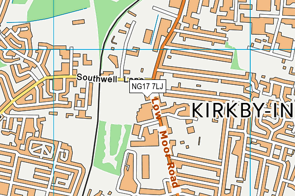 NG17 7LJ map - OS VectorMap District (Ordnance Survey)