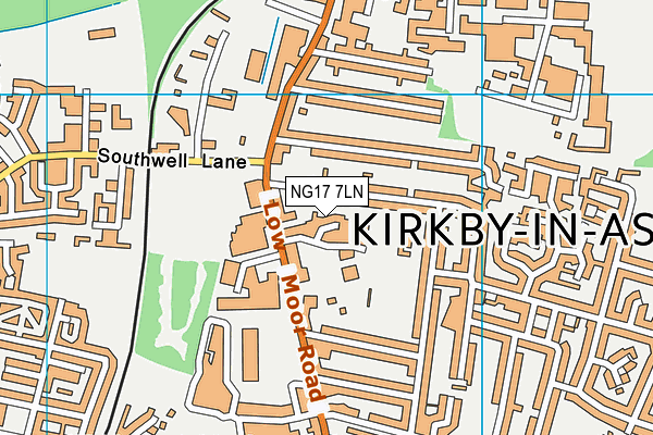 NG17 7LN map - OS VectorMap District (Ordnance Survey)