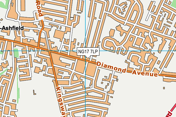 NG17 7LP map - OS VectorMap District (Ordnance Survey)