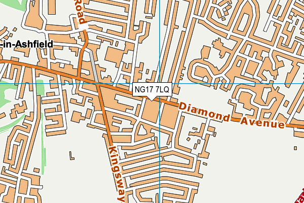 NG17 7LQ map - OS VectorMap District (Ordnance Survey)