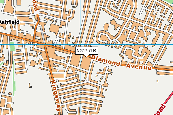 NG17 7LR map - OS VectorMap District (Ordnance Survey)