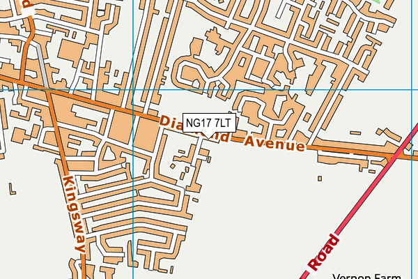 NG17 7LT map - OS VectorMap District (Ordnance Survey)