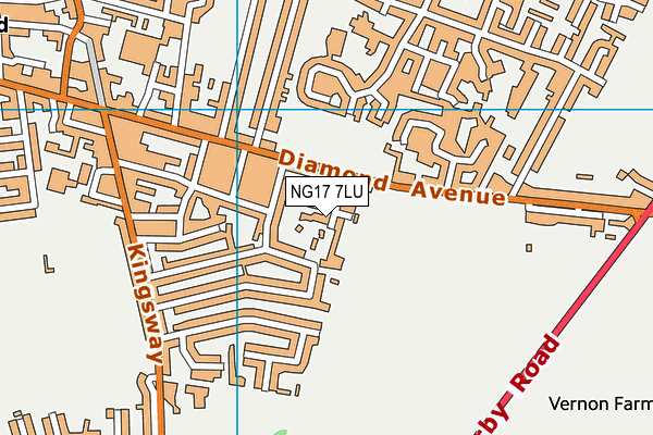 NG17 7LU map - OS VectorMap District (Ordnance Survey)