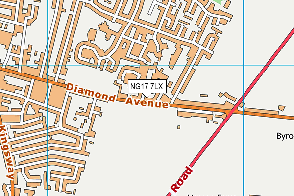 NG17 7LX map - OS VectorMap District (Ordnance Survey)