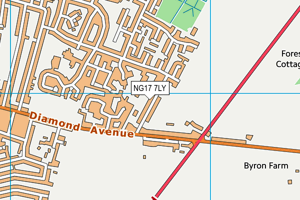 NG17 7LY map - OS VectorMap District (Ordnance Survey)