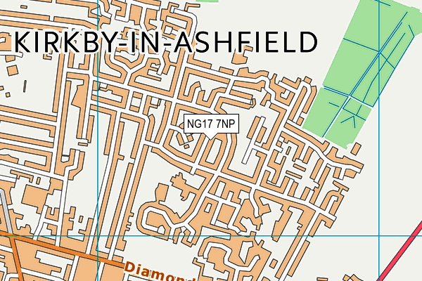 NG17 7NP map - OS VectorMap District (Ordnance Survey)