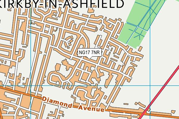 NG17 7NR map - OS VectorMap District (Ordnance Survey)