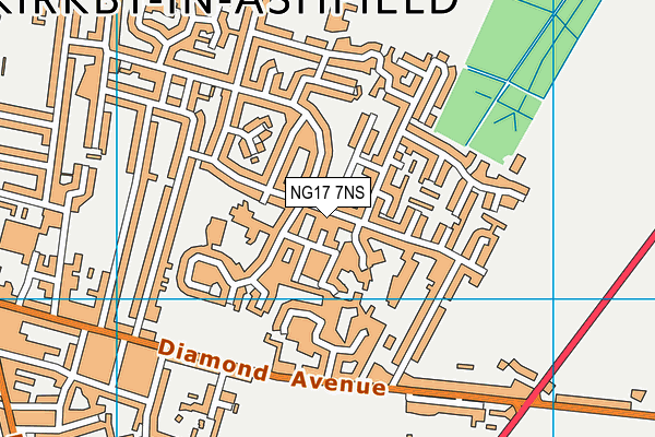 NG17 7NS map - OS VectorMap District (Ordnance Survey)